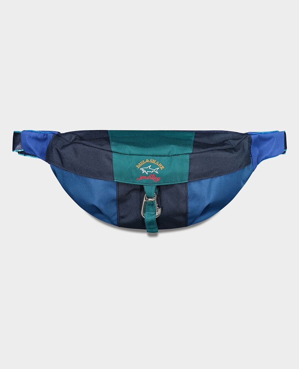 Color block waist bag with embroidered Logo - 1