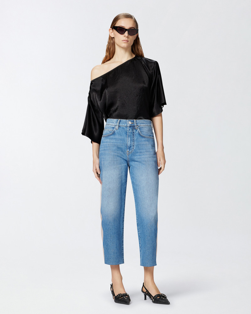 PINKO MOM-FIT JEANS WITH TRANSPARENT ORGANZA INSERTS outlook