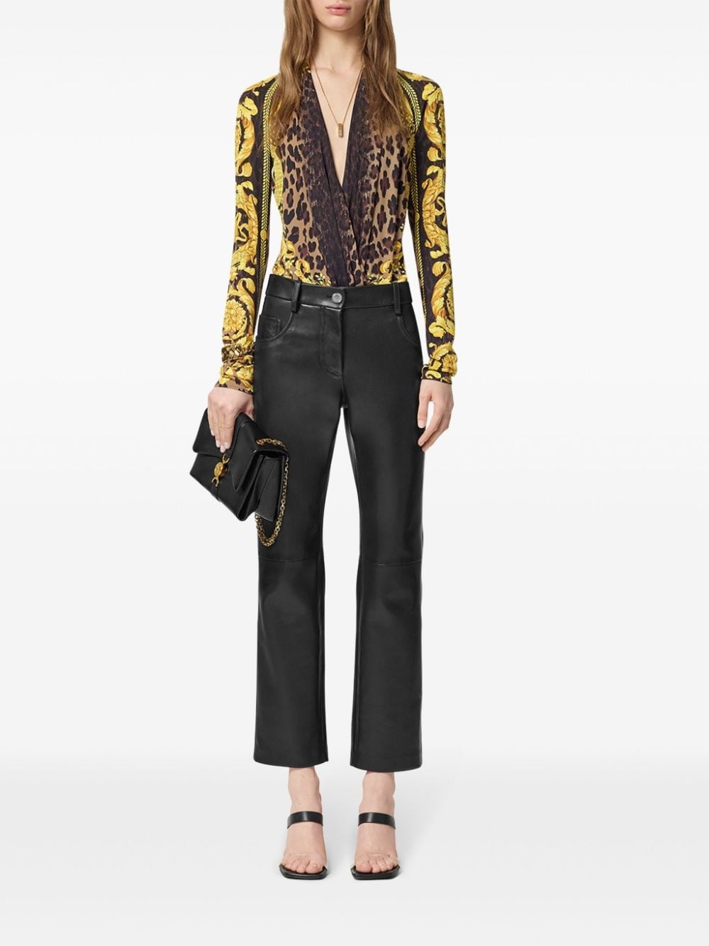 Wild Barocco silk draped bodysuit - 2