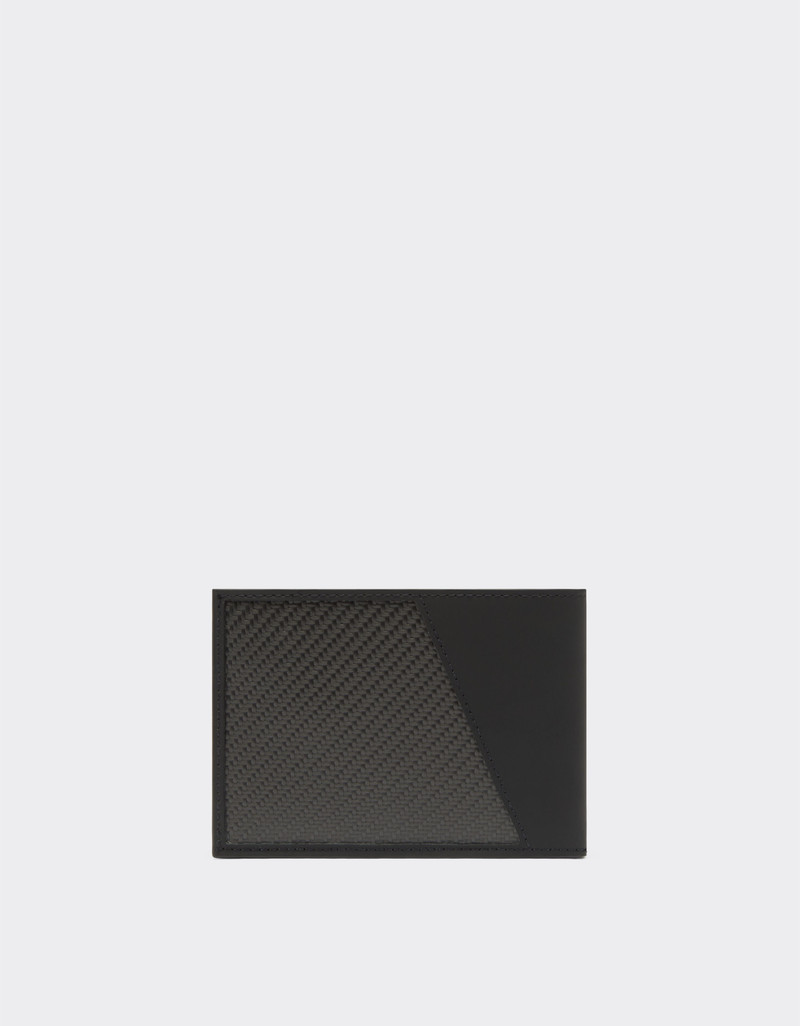Ferrari Horizontal leather and carbon fiber wallet outlook