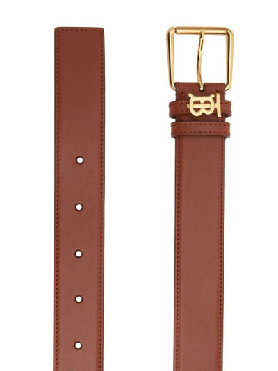 Burberry monogram-motif leather belt outlook