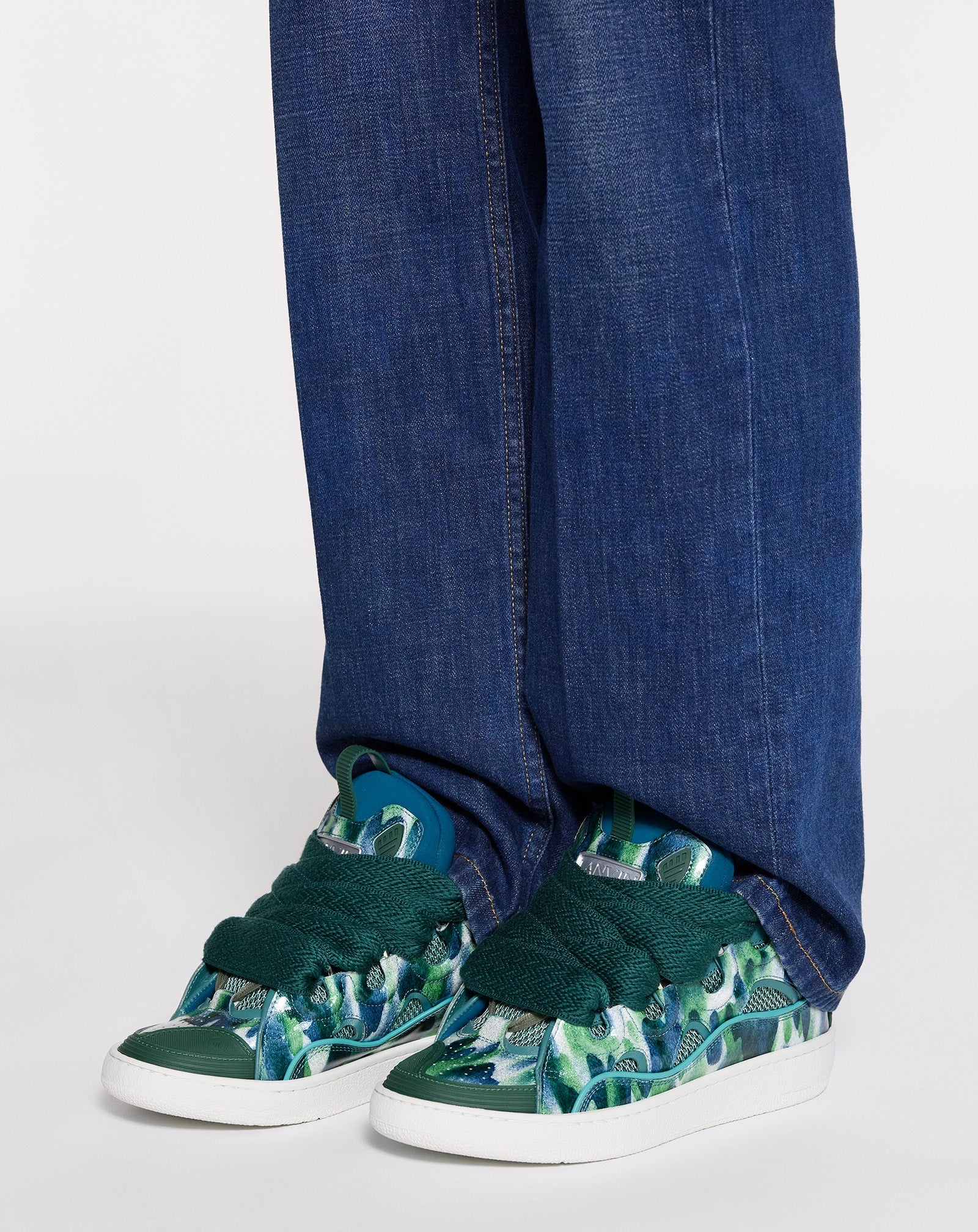 CURB LEATHER SNEAKERS WITH SPARKLES - 8