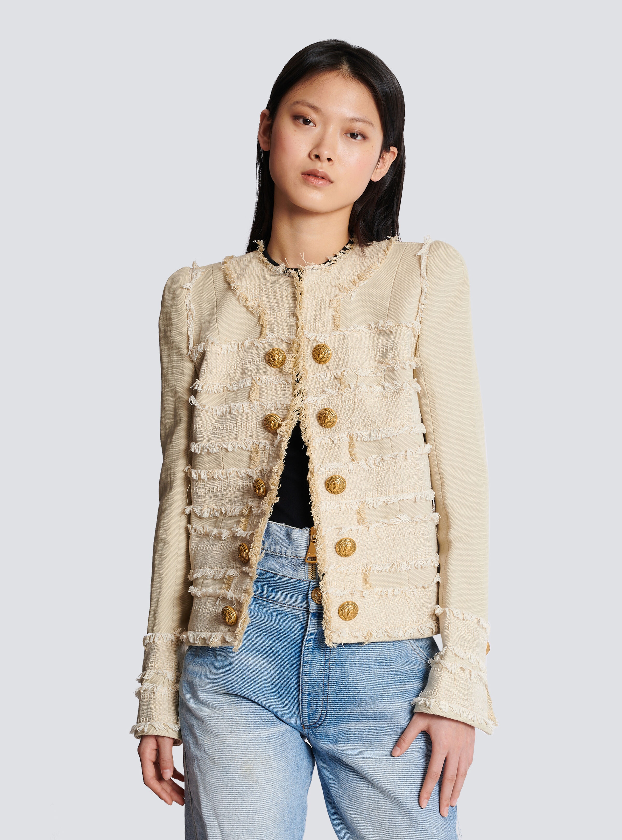 Fringed tweed jacket - 7