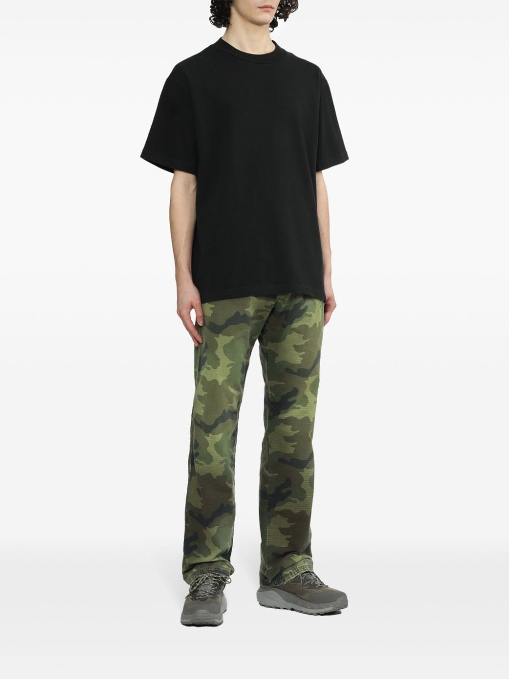 military print cotton trousers - 2