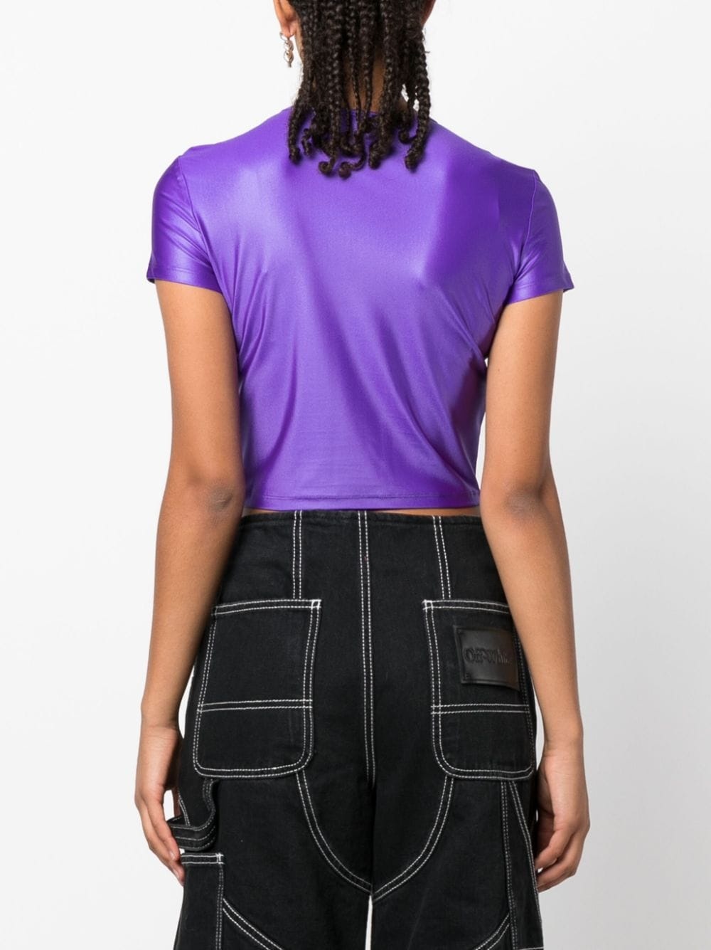 logo-patch cropped T-shirt - 4