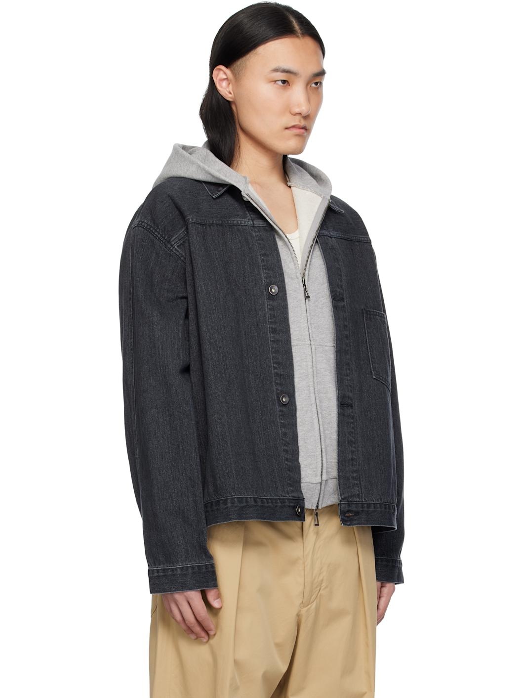 Gray Short Denim Jacket - 2