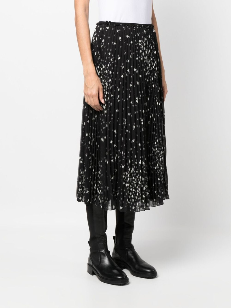 Cosmostar-print pleated midi skirt 3