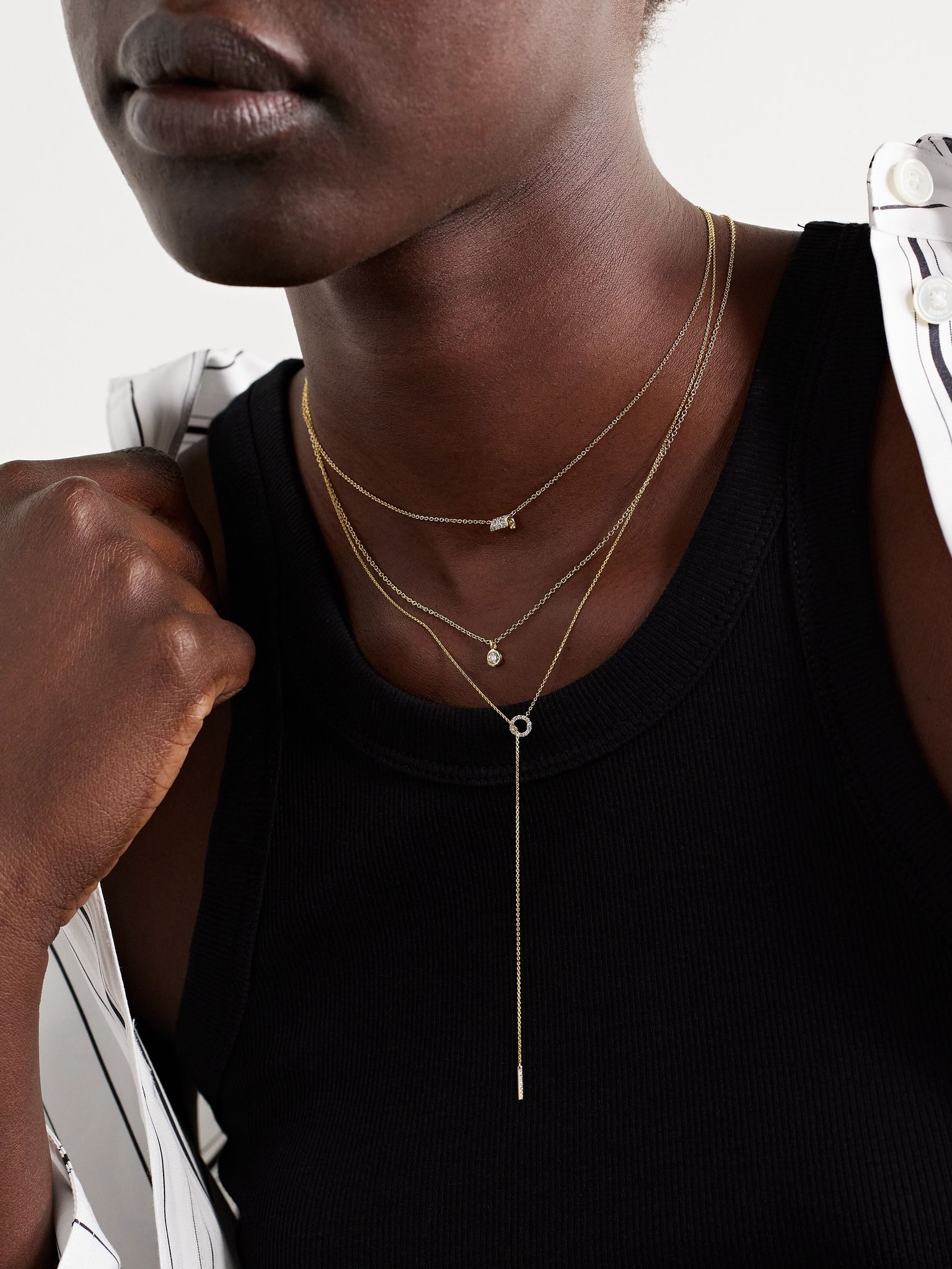 Essential 14-karat gold diamond necklace Gold - 5