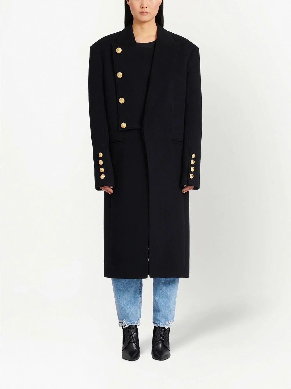 single-breasted wool coat - 3