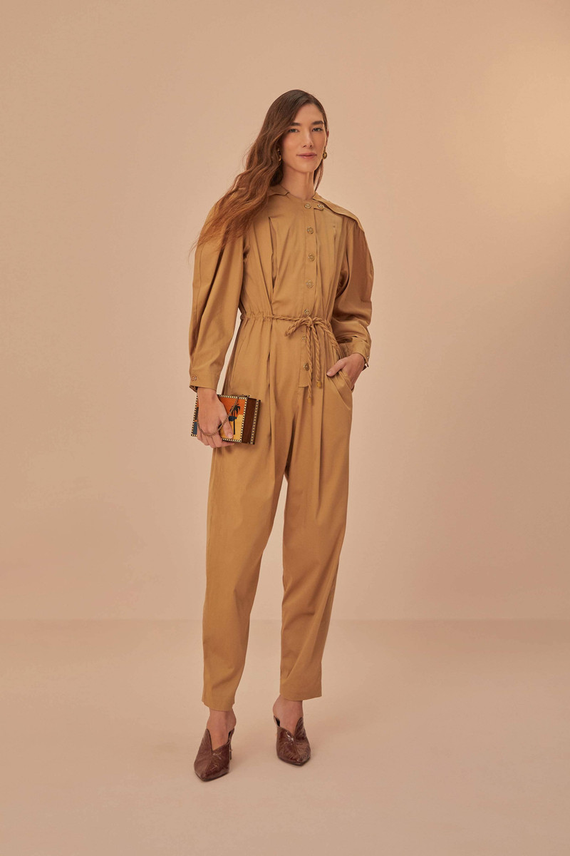 FARM RIO Brown Raglan Sleeve Jumpsuit outlook