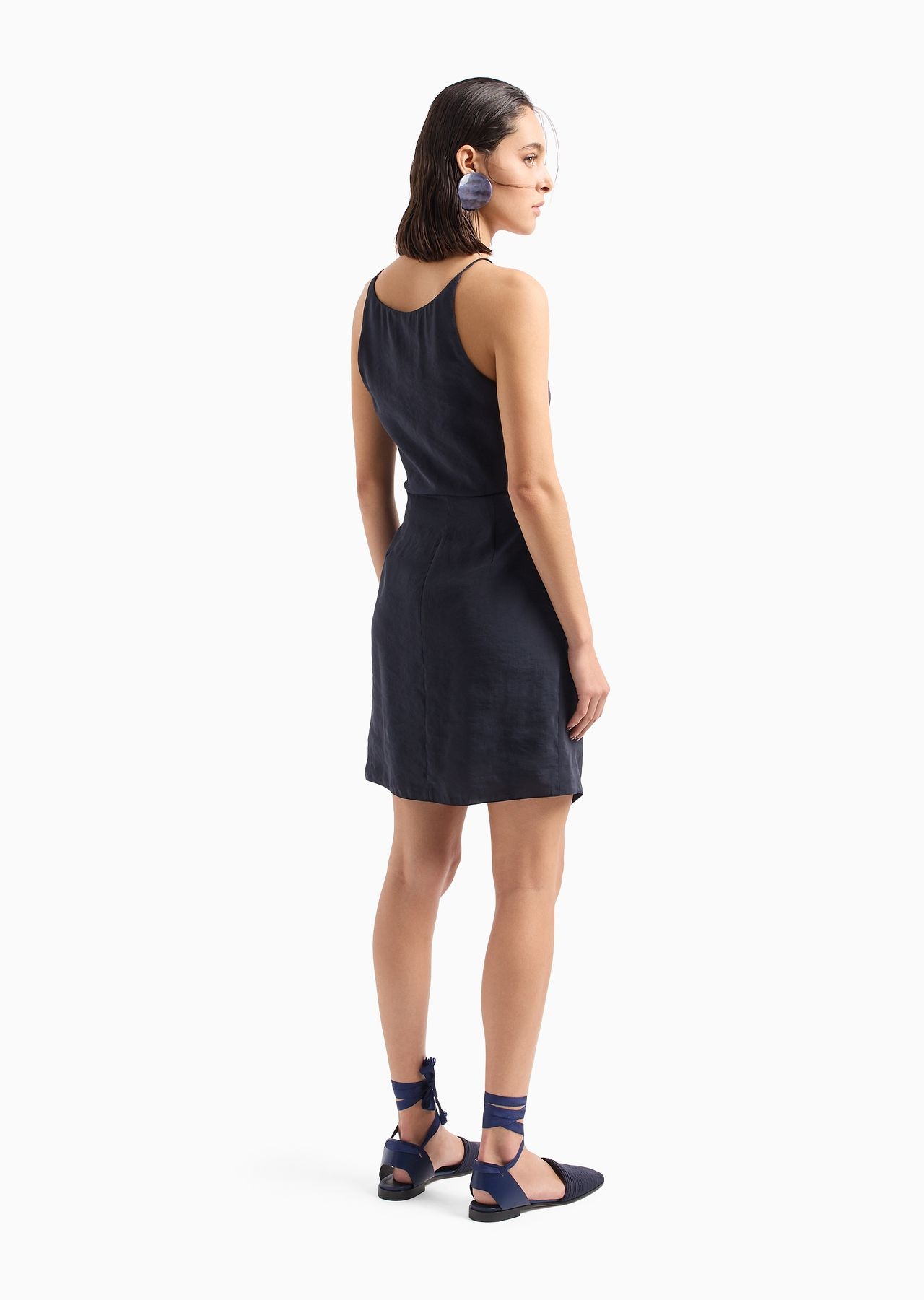 Draped dress in matte washed modal - 3