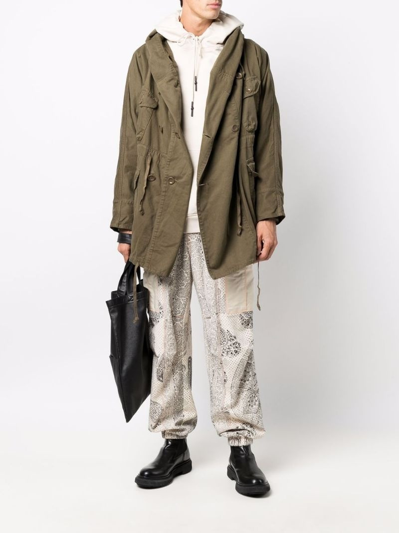 Kapital hooded mid-length parka outlook