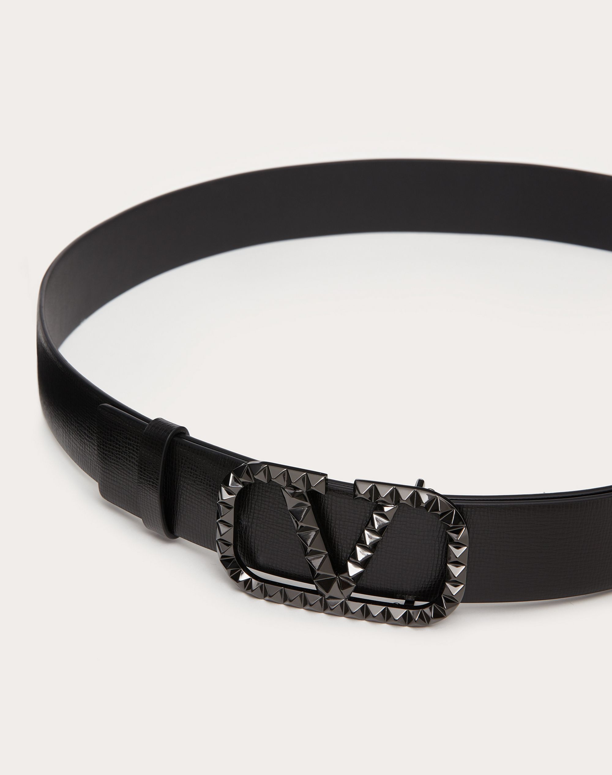 VLogo Signature Belt in Grainy Calfskin - 4