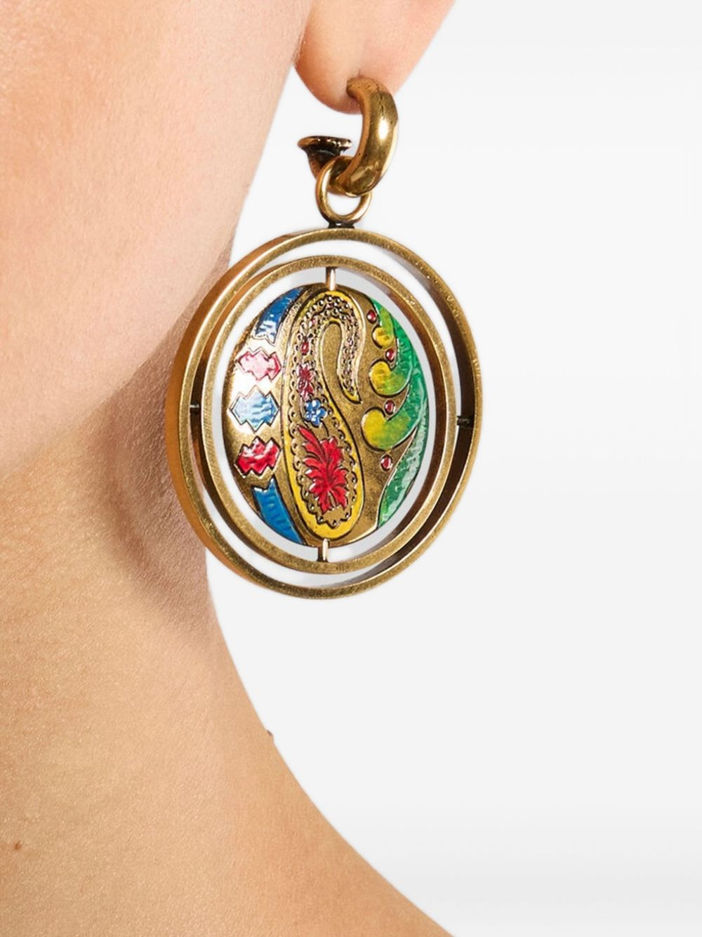 paisley button drop earrings - 2