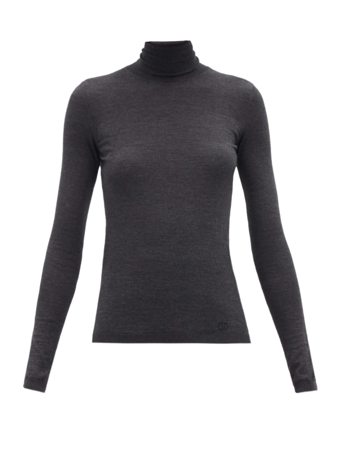 Roll-neck cashmere-blend sweater - 1