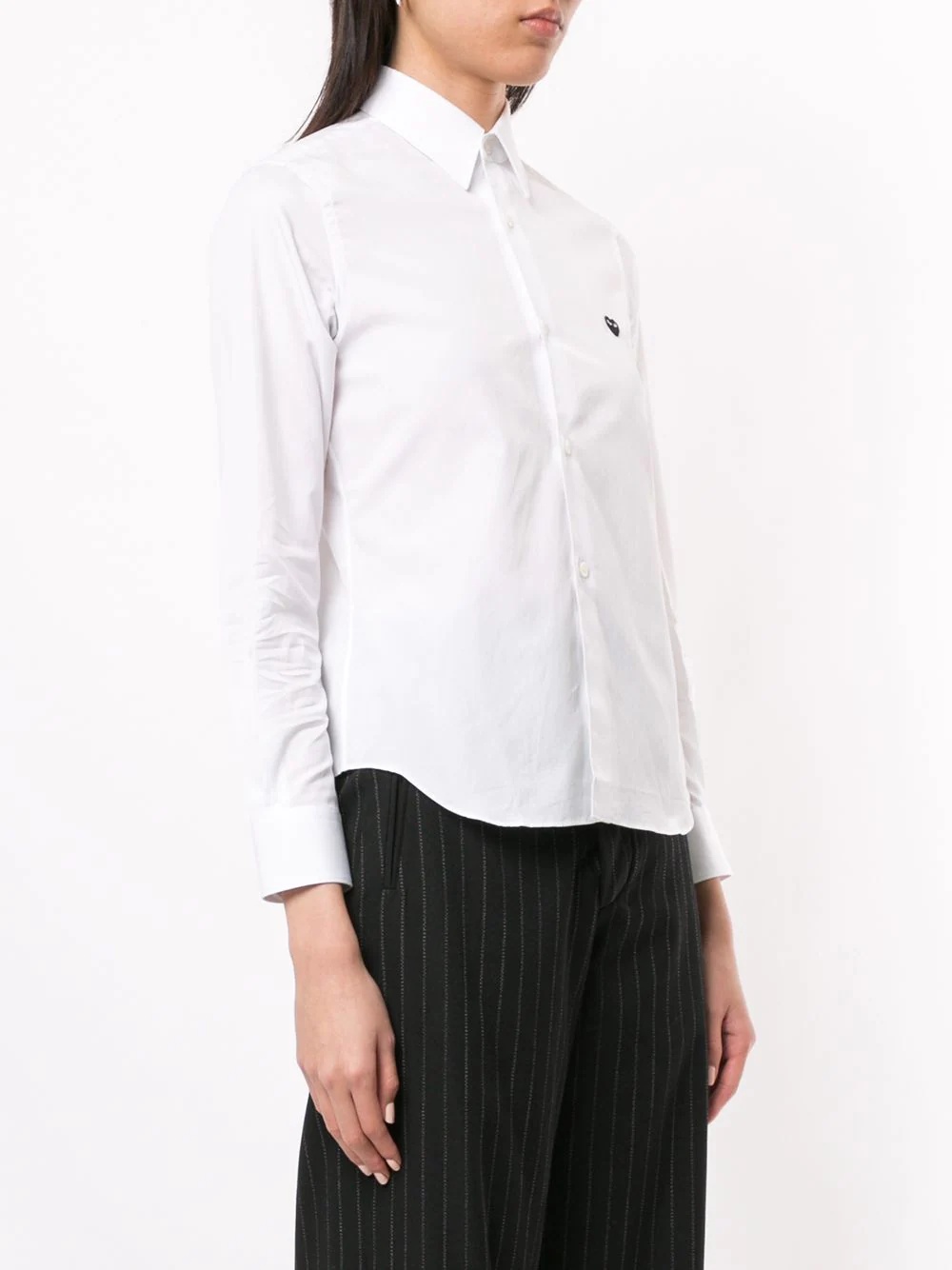 logo embroidered plain shirt - 3