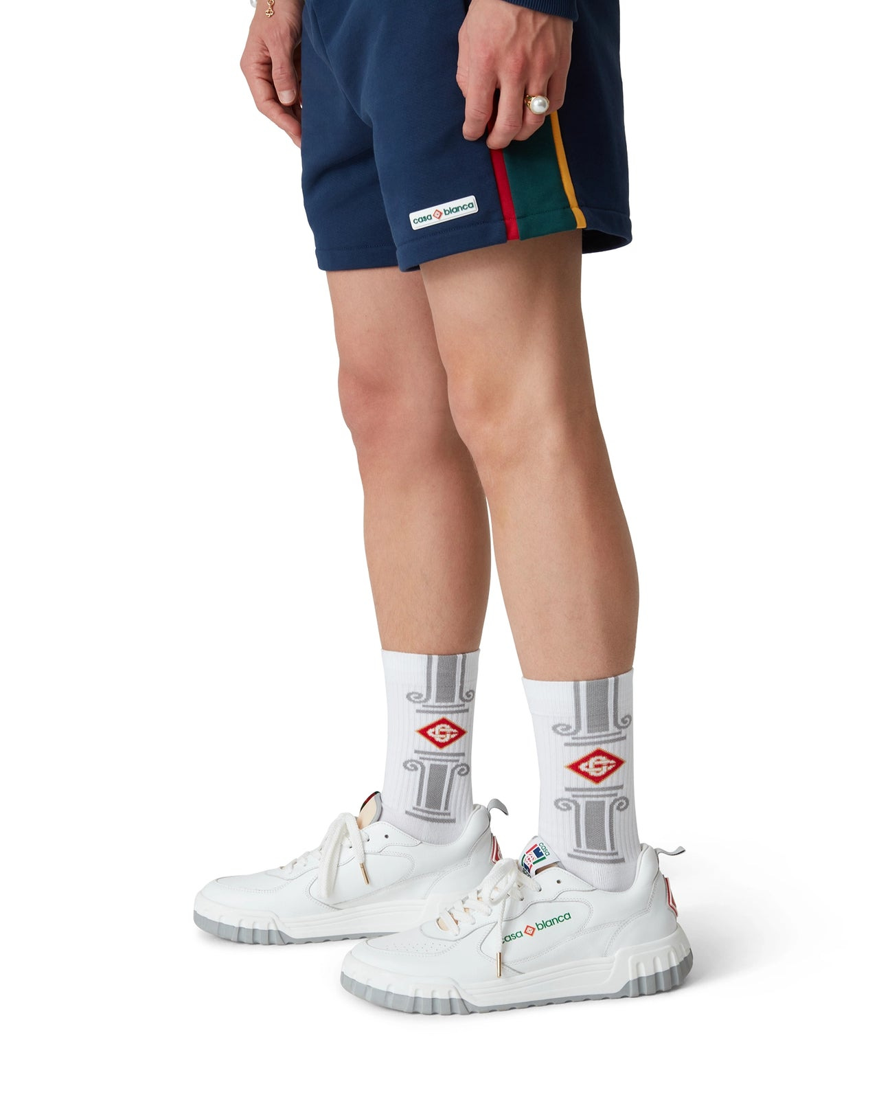 Mens Court White & Grey Sneaker | Casablanca Paris - 5