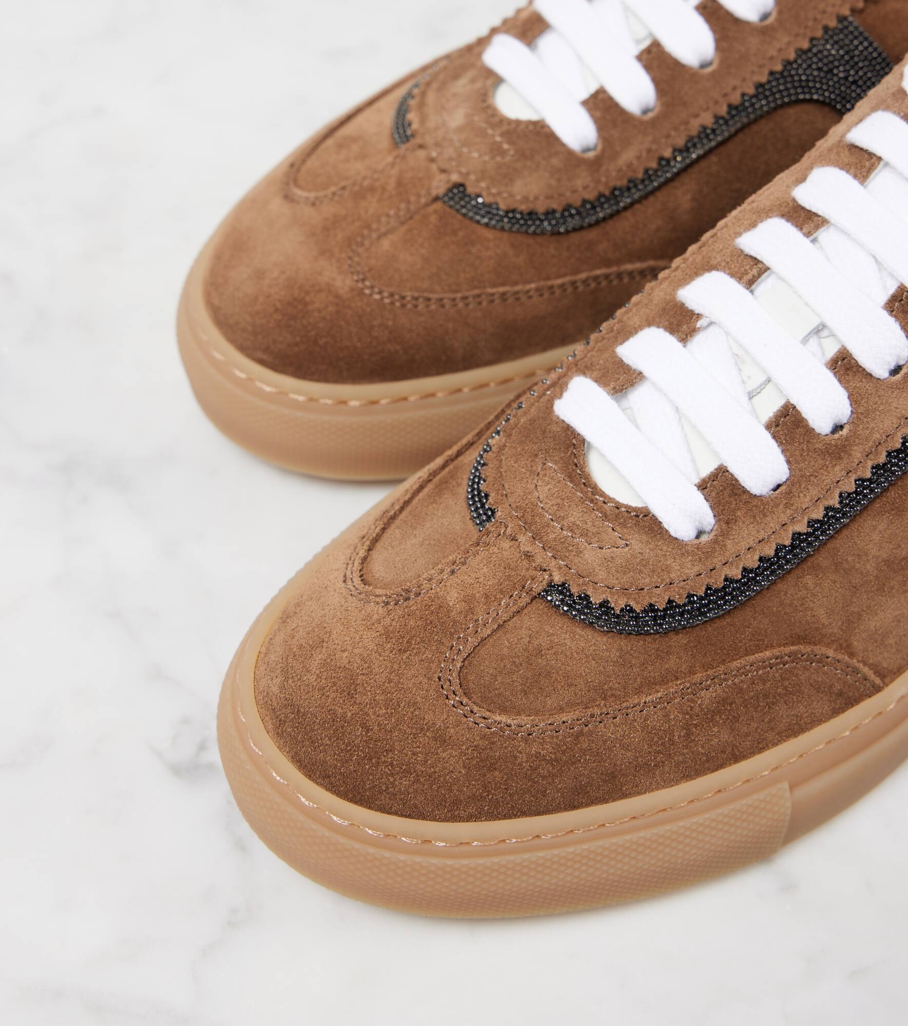 Embellished suede sneakers - 5