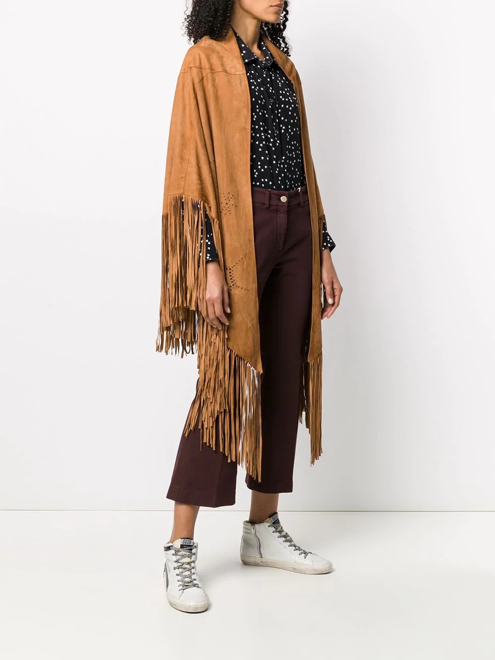 perforated fringe cape - 3