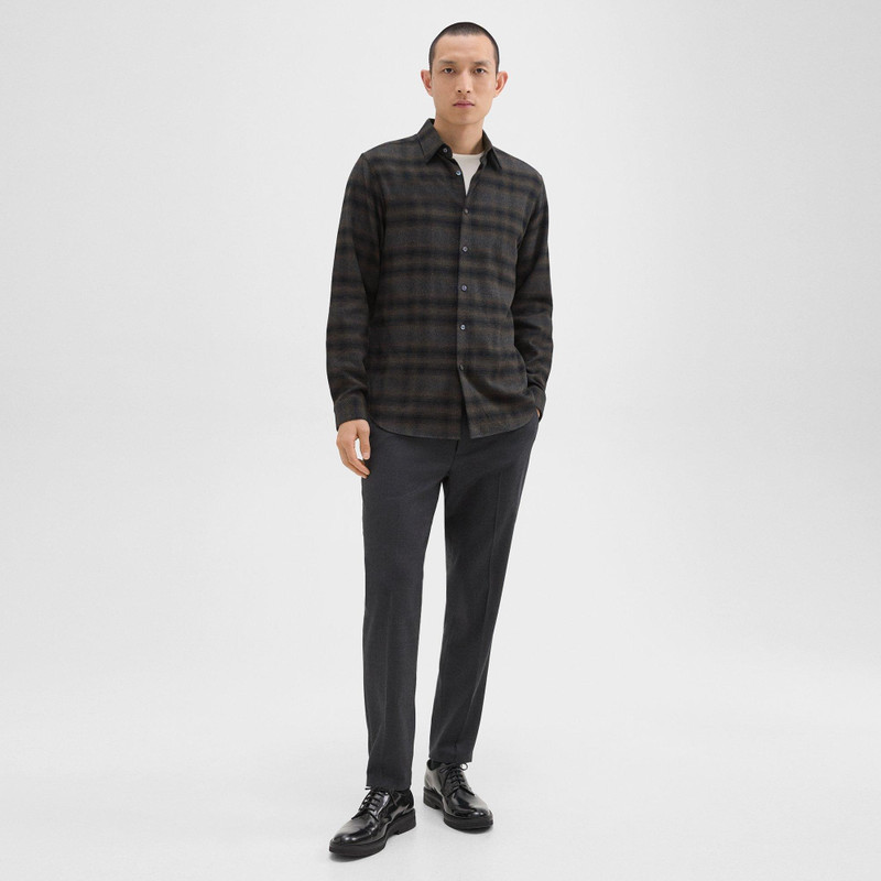 Theory Irving Shirt in Plaid Cotton Flannel outlook