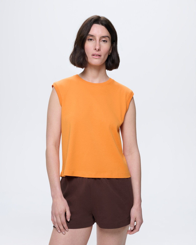 PANGAIA Womens Sleeveless T-Shirt - Saffron Orange outlook