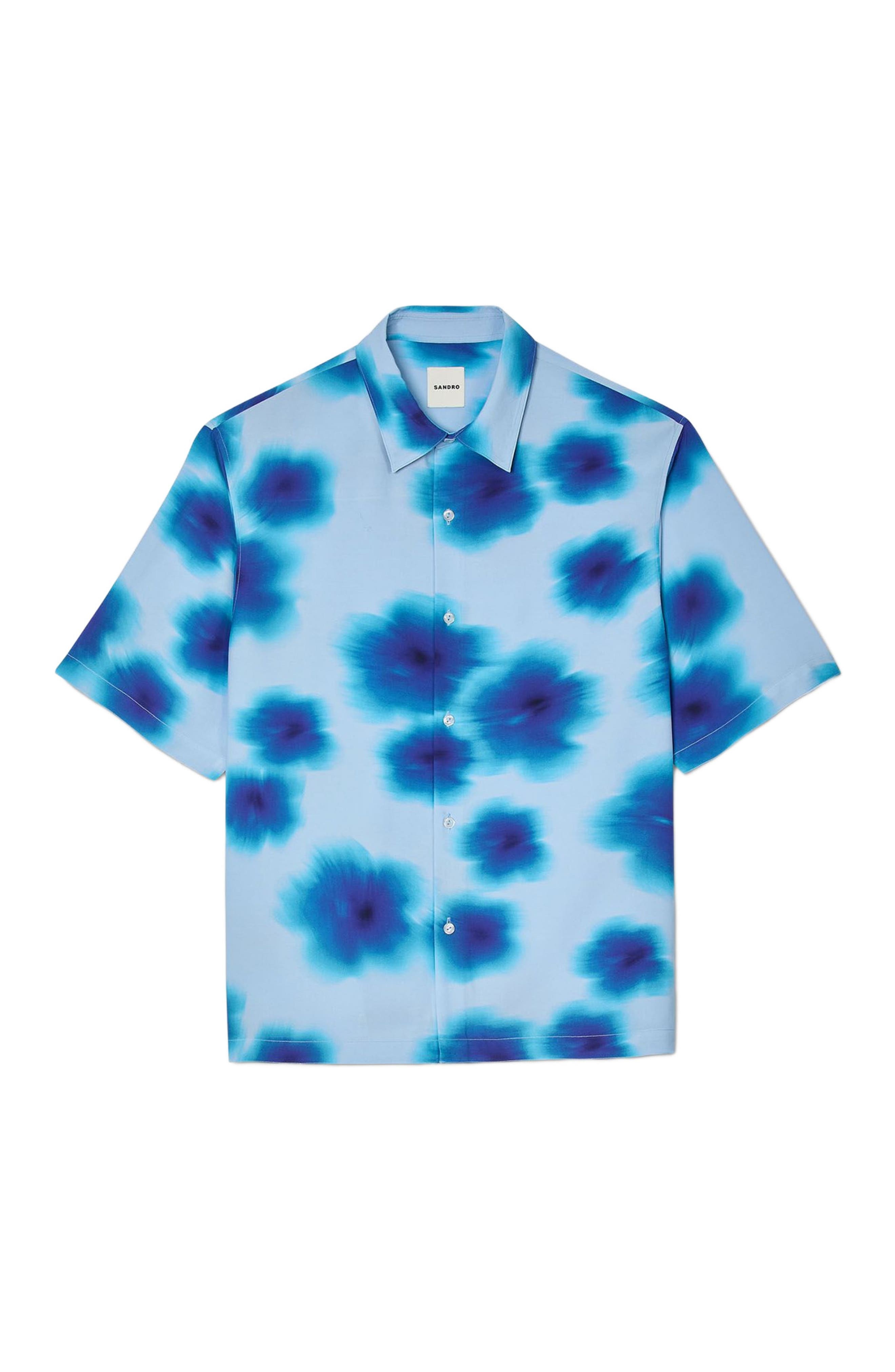SANDRO Floral motif shirt in Blue Sky at Nordstrom - 5