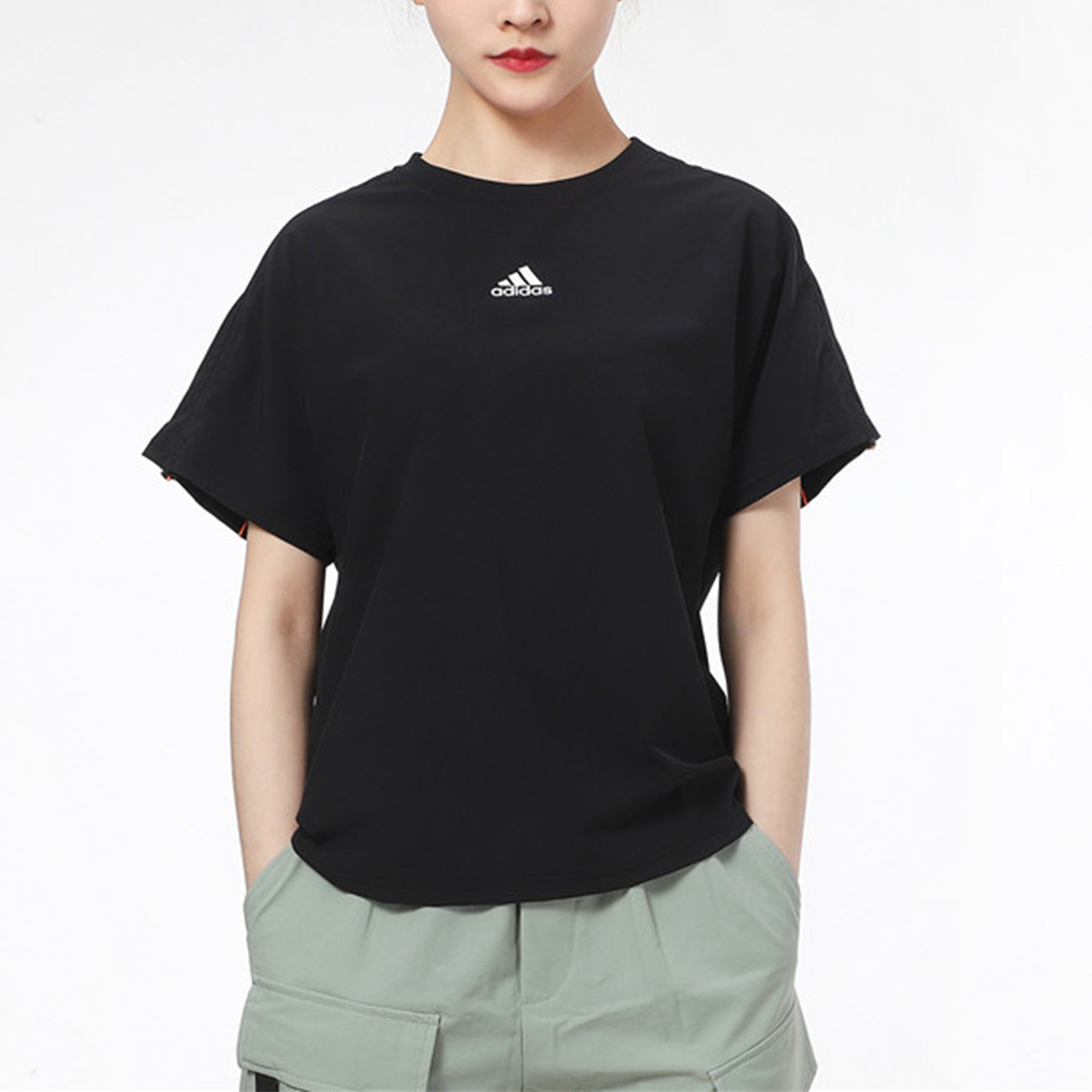 (WMNS) adidas Tech Woven t-shirt 'Black' GP0592 - 3