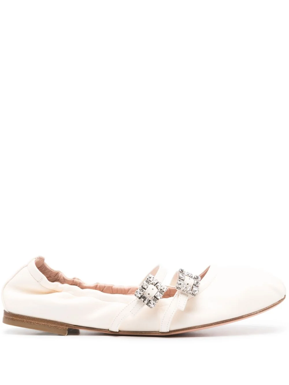 Roger Vivier Women Mini Strap Strass Leather Ballet Flats - 1