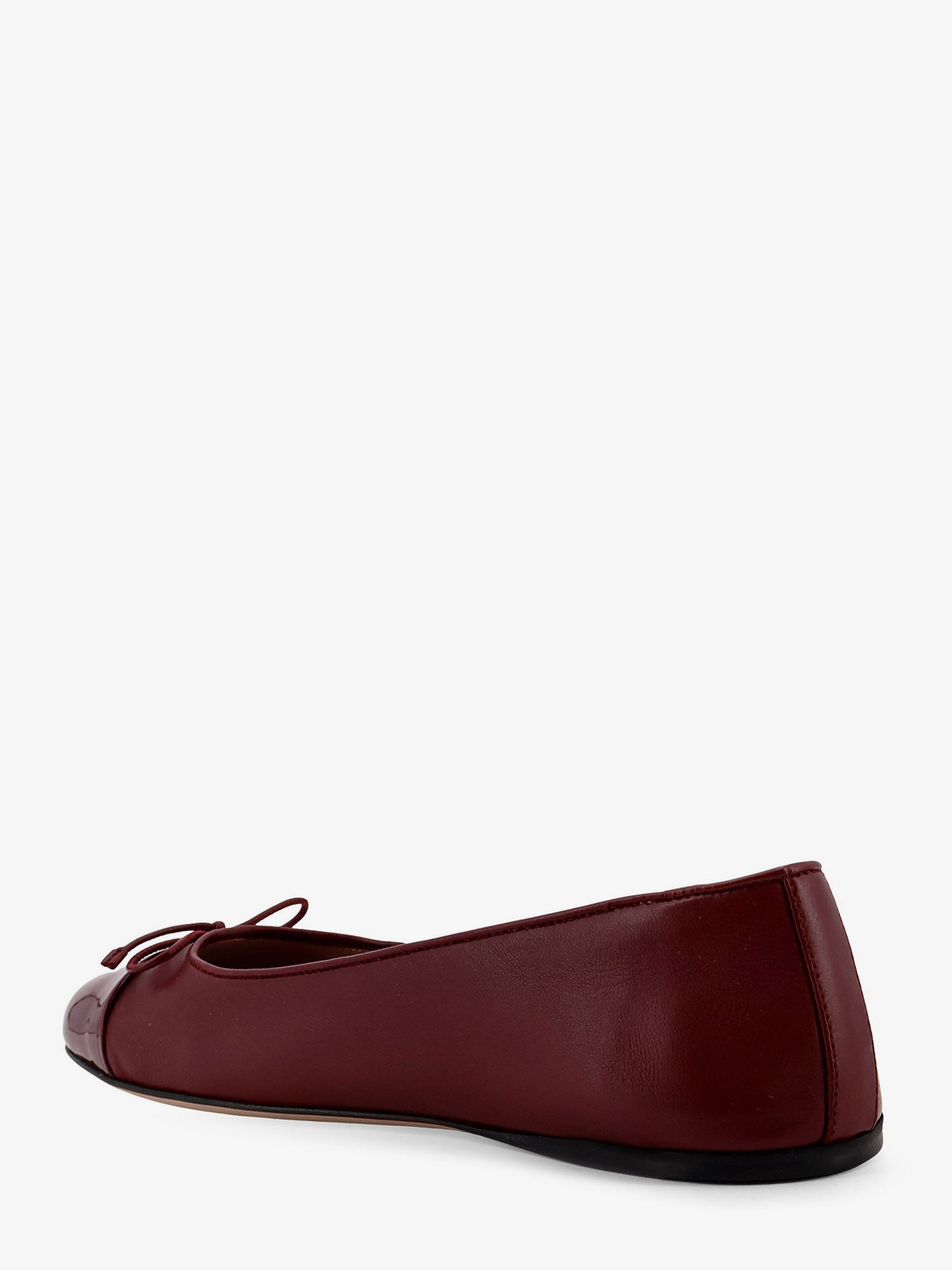 Leather Ballerinas With Patent Leather Details - 3