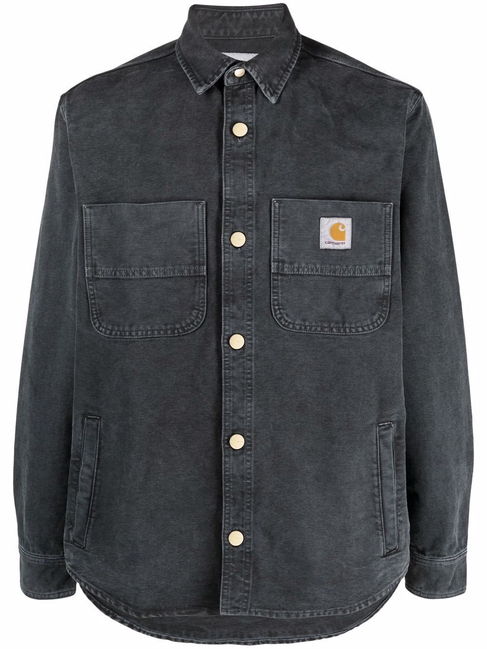 logo patch denim shirt jacket - 1