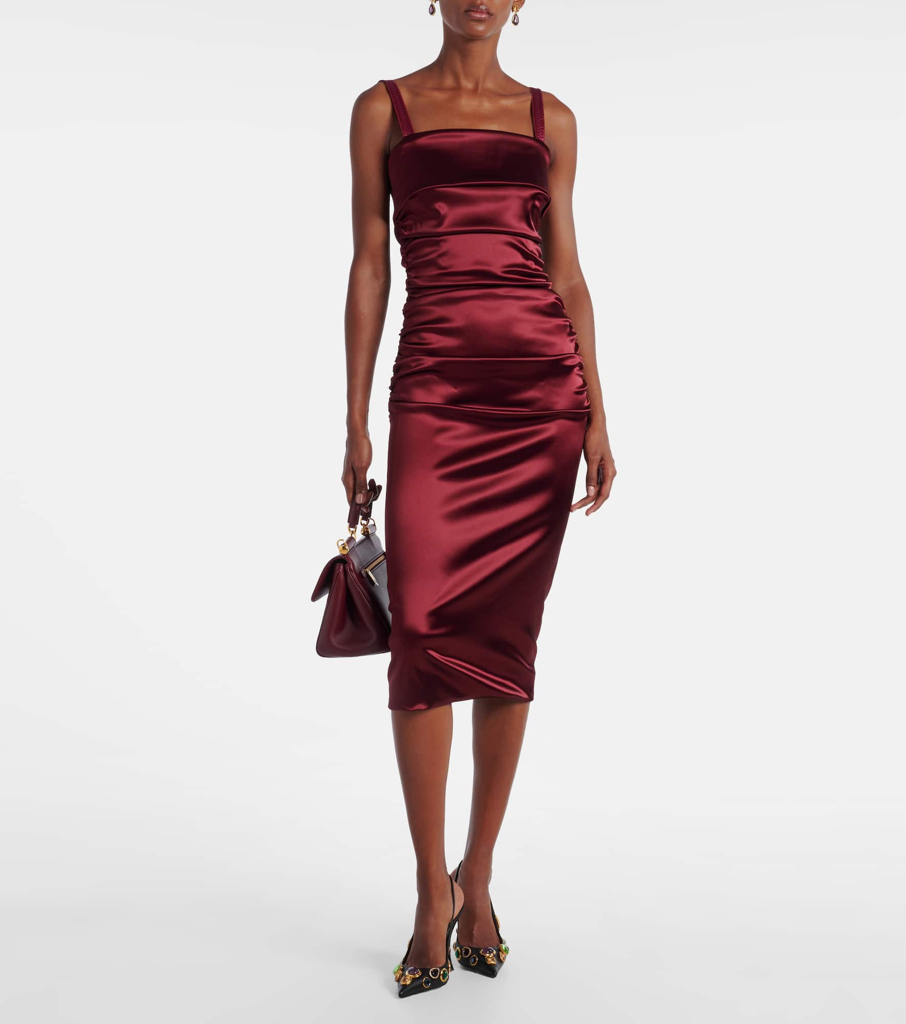 Draped satin cocktail dress - 2