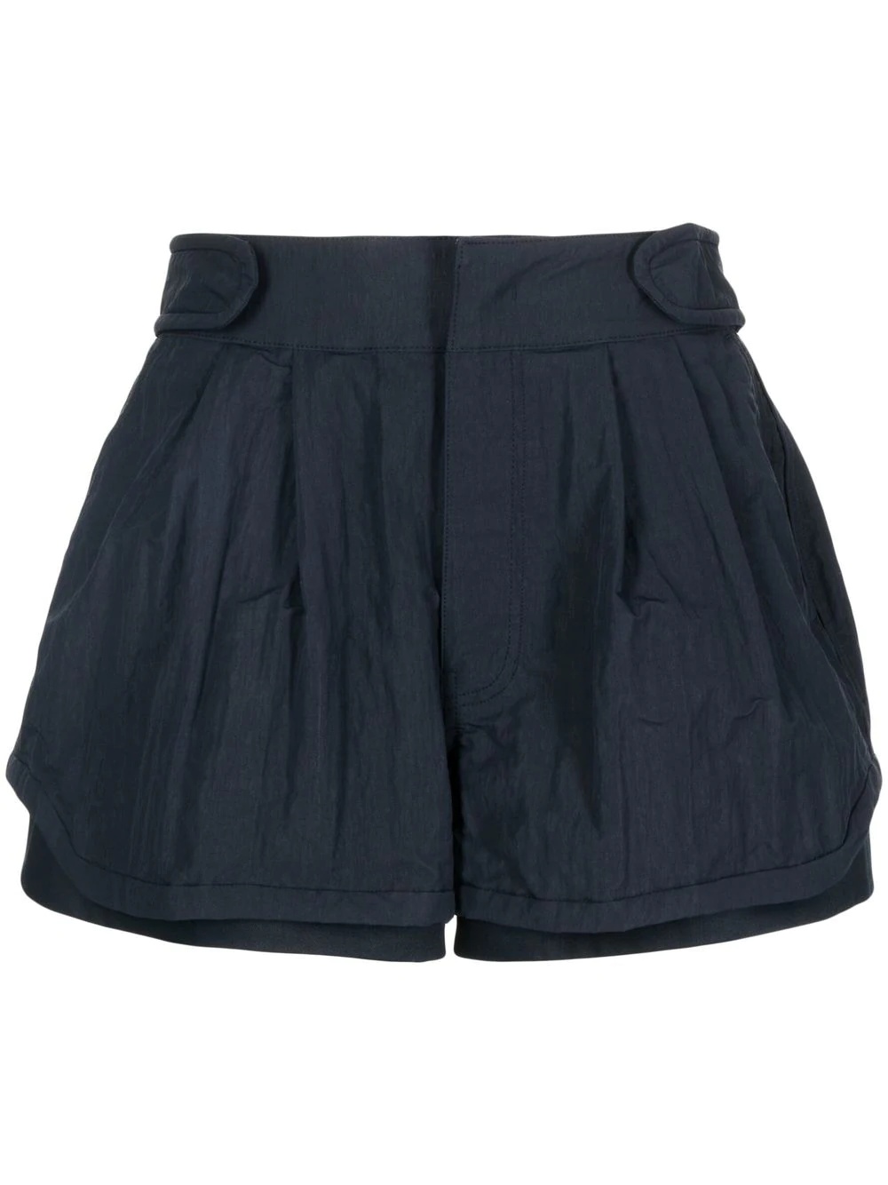 crease-effect pleated shorts - 1