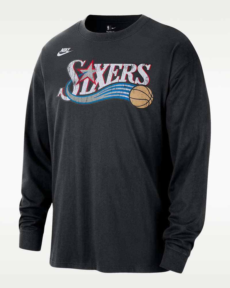 Philadelphia 76ers Essentials Hardwood Classics Men's Nike NBA Long-Sleeve T-Shirt 1