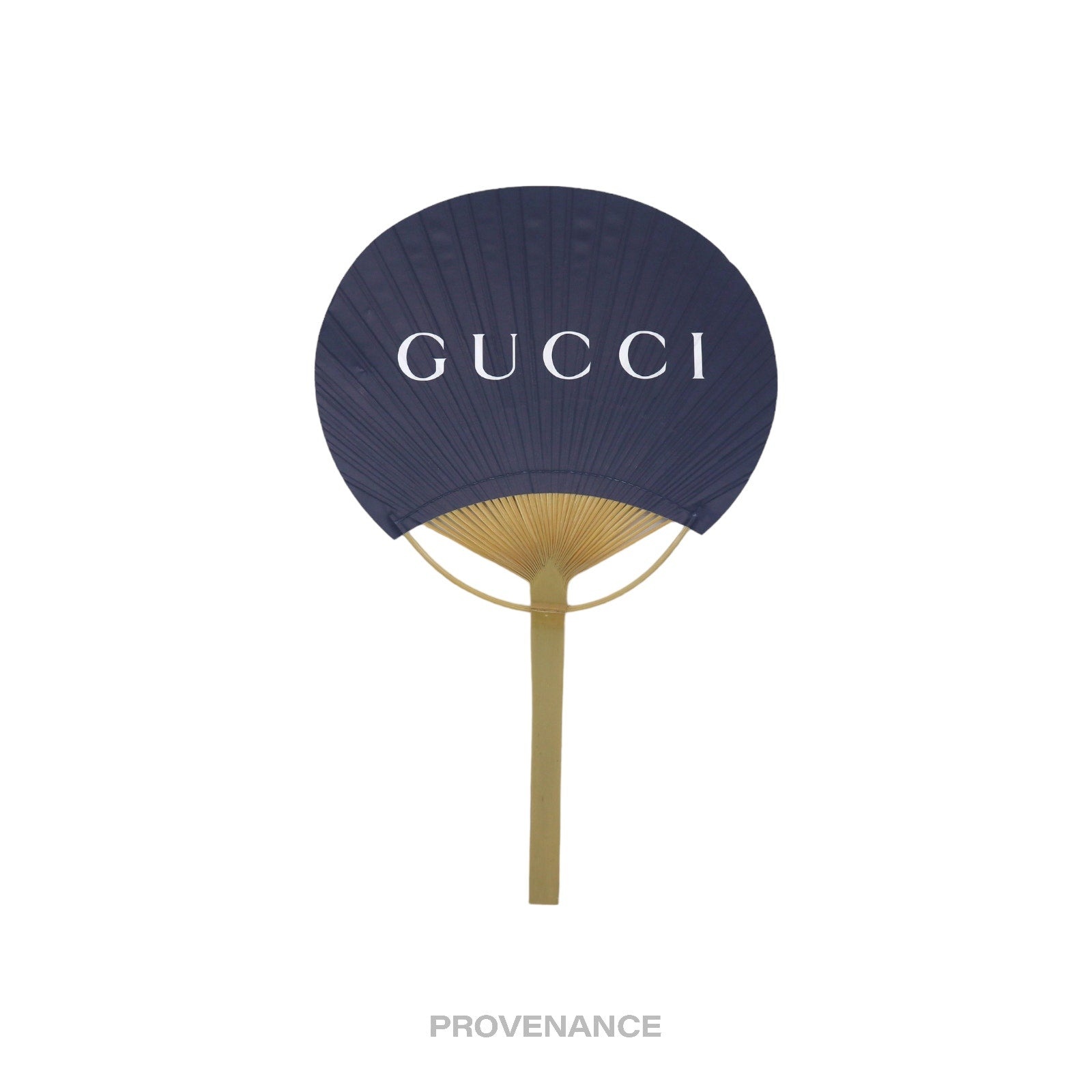 Gucci Logo Bamboo Hand Fan - Navy - 1