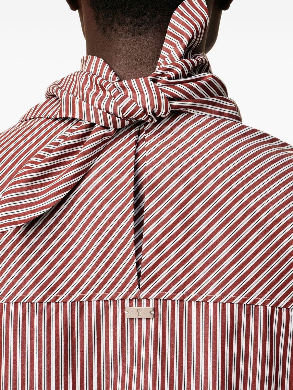 striped-pattern bandana shirt - 7