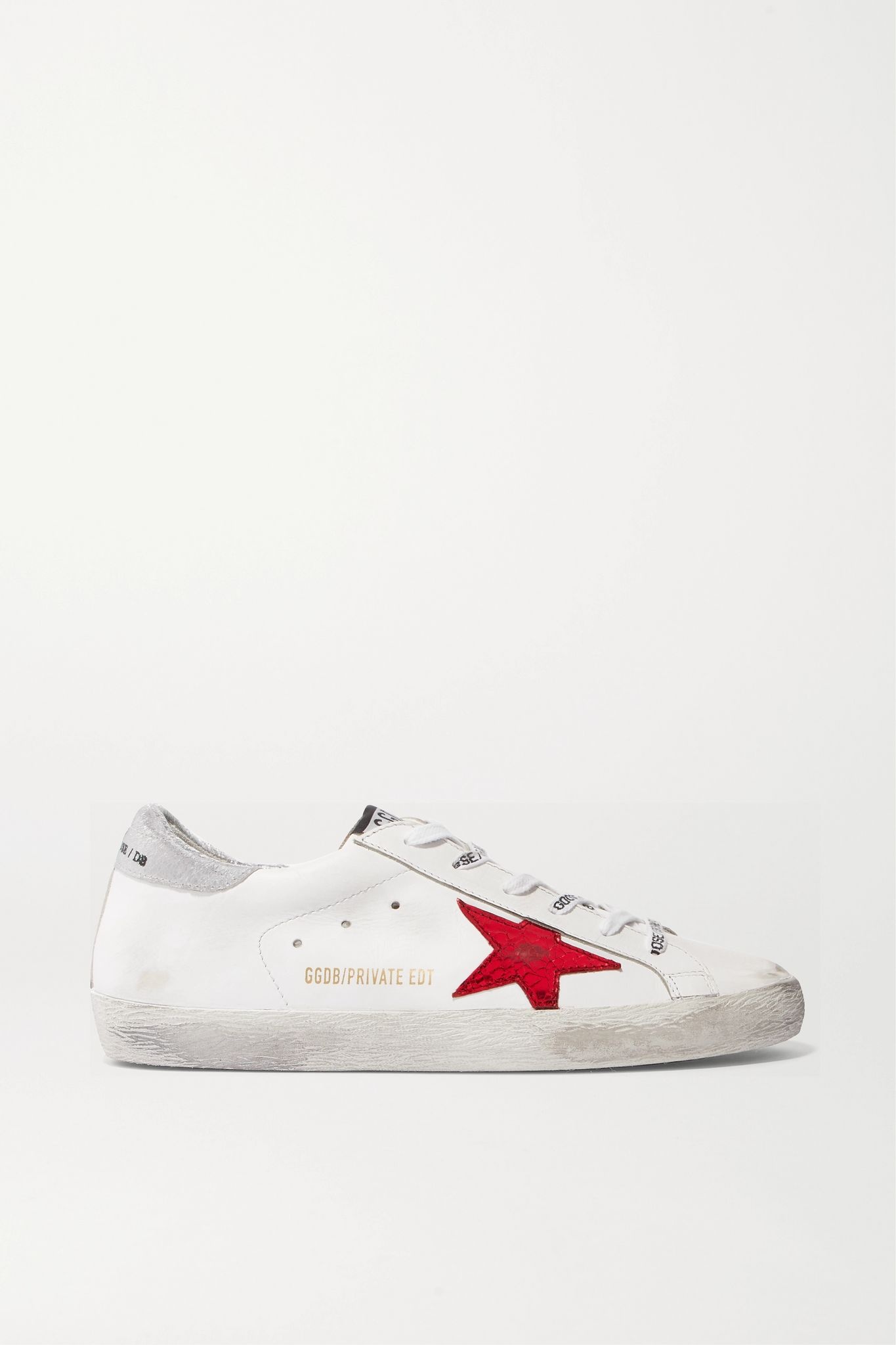 Superstar distressed leather sneakers - 1