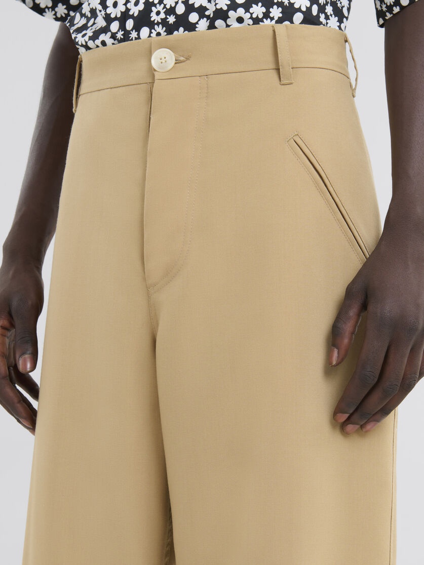 STRAIGHT LEG LIGHT BROWN TROUSERS - 4