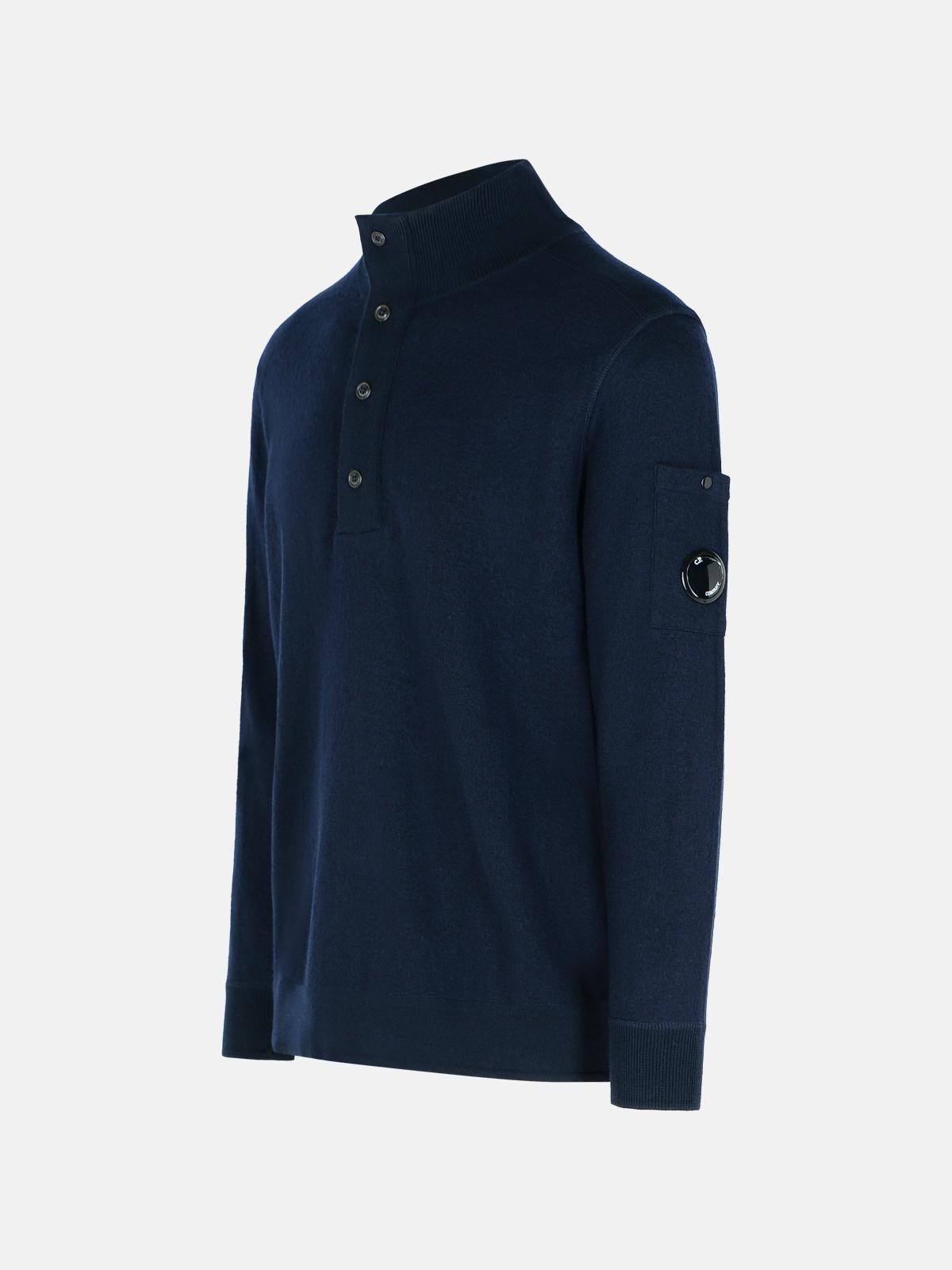 'GRS' NAVY WOOL BLEND SWEATER - 2