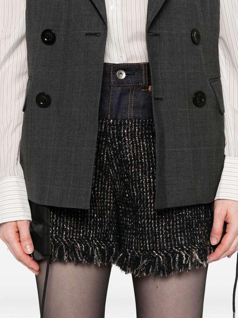 fringed tweed denim shorts 5