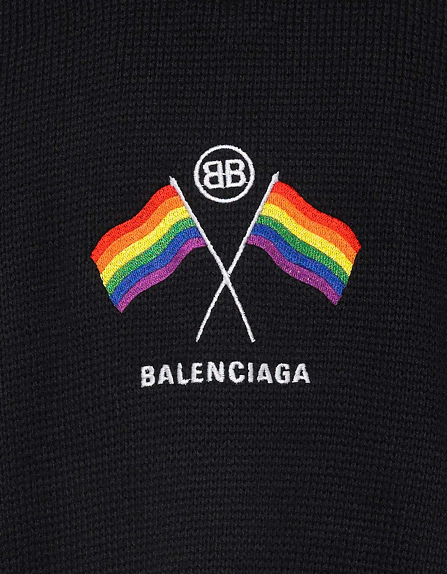 Balenciaga Black LGBTQ Flag Zip Up Turtleneck Sweater - AW18 - 3