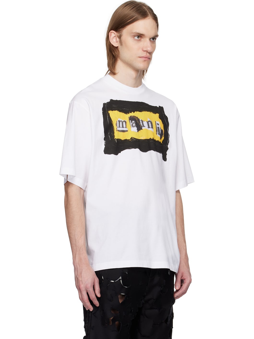 White Painted Collage Logo T-shirt - 2