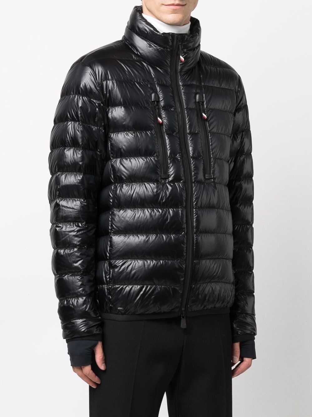 logo-patch feather-down puffer jacket - 3