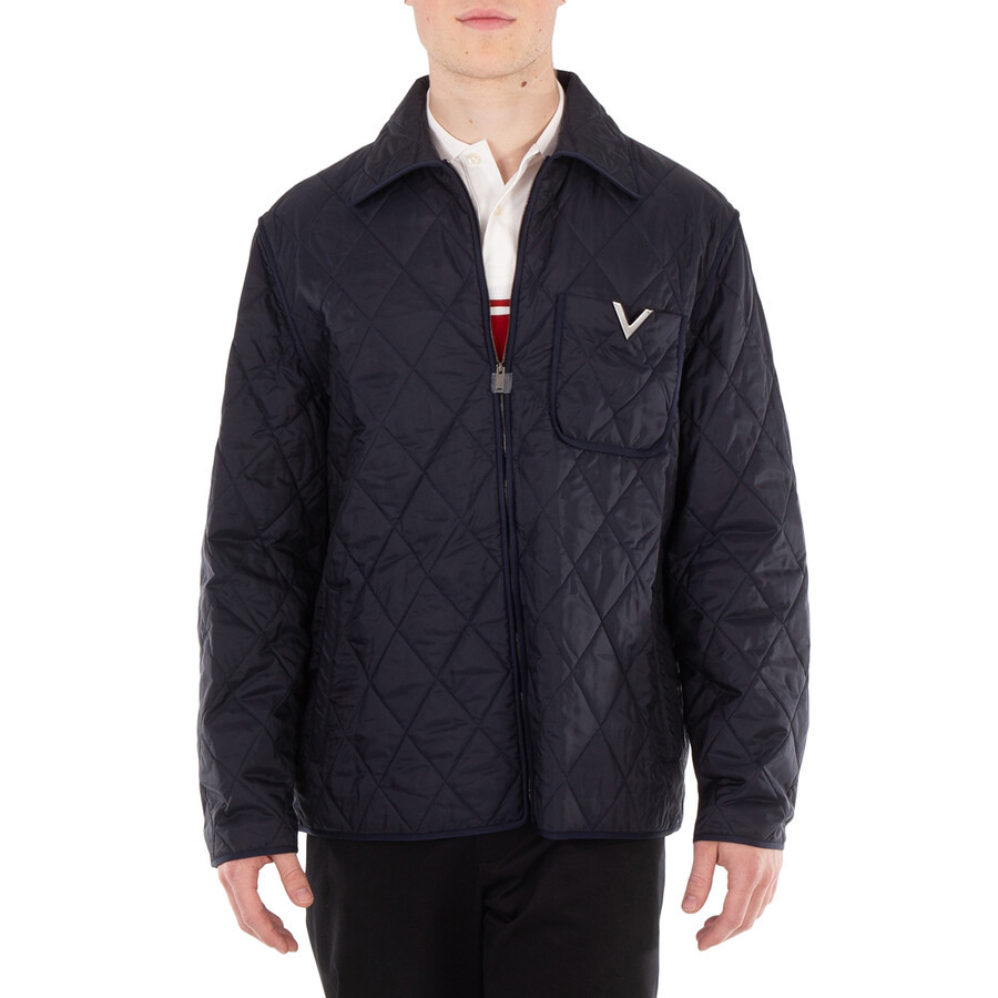Valentino Metallic V Quilted Shirt Jacket - 3