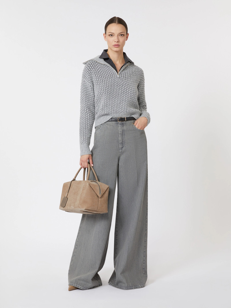 Max Mara TEQUILA Wool, cashmere and lurex sweater - LIGHT GREY outlook