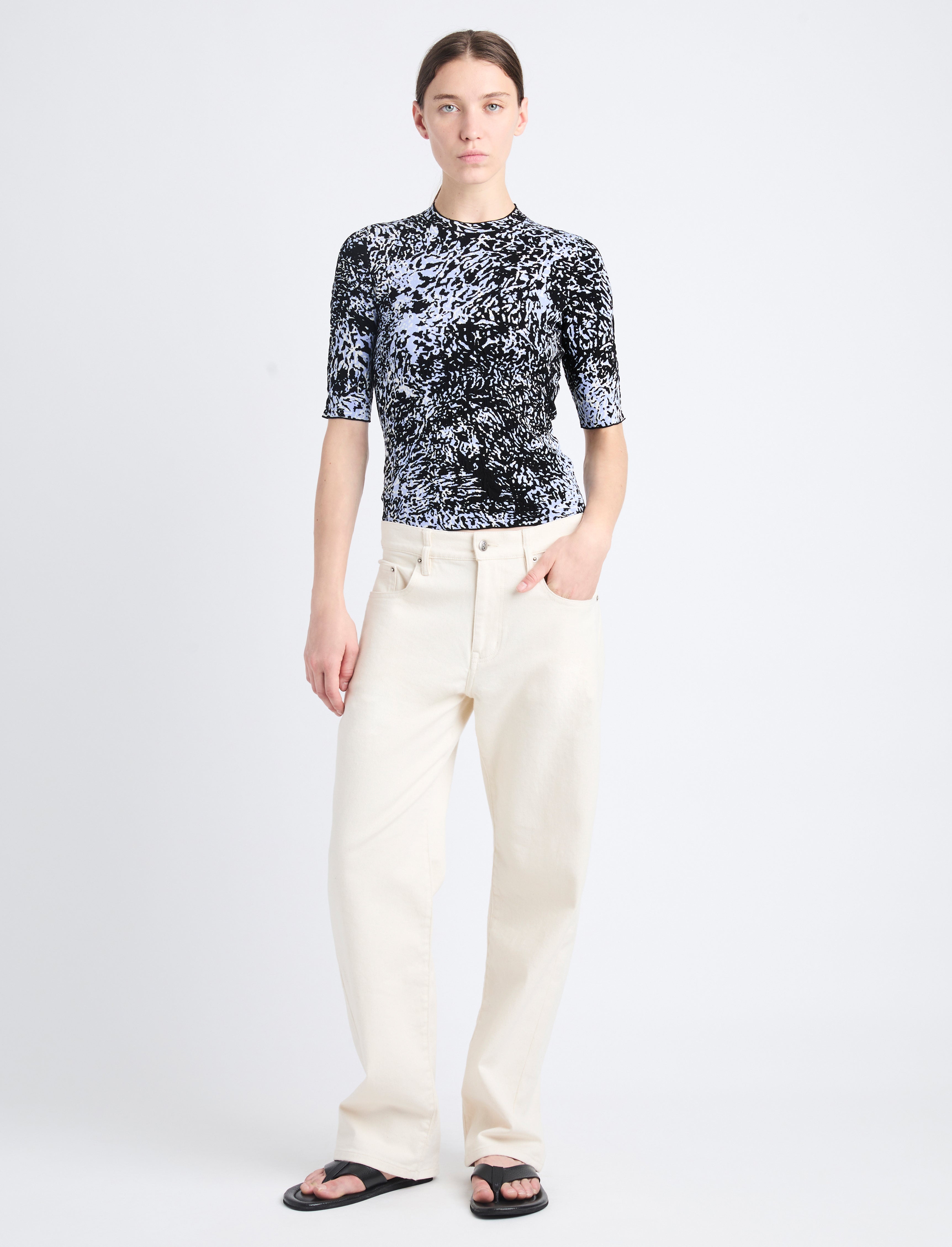 Greta Top in Printed Jacquard - 3