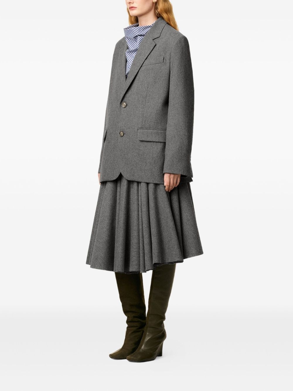 wool flannel blazer - 3