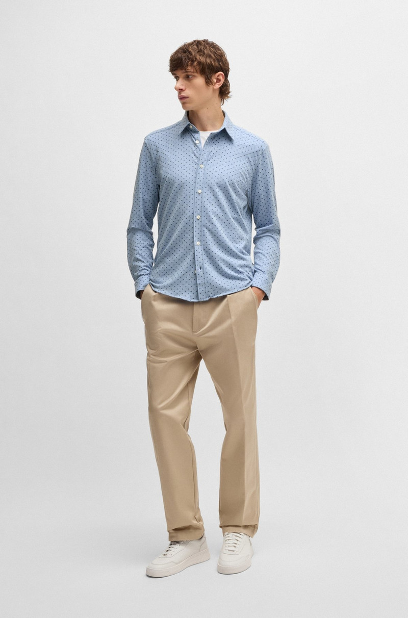 BOSS SLIM-FIT SHIRT IN PRINTED STRETCH-COTTON JERSEY outlook