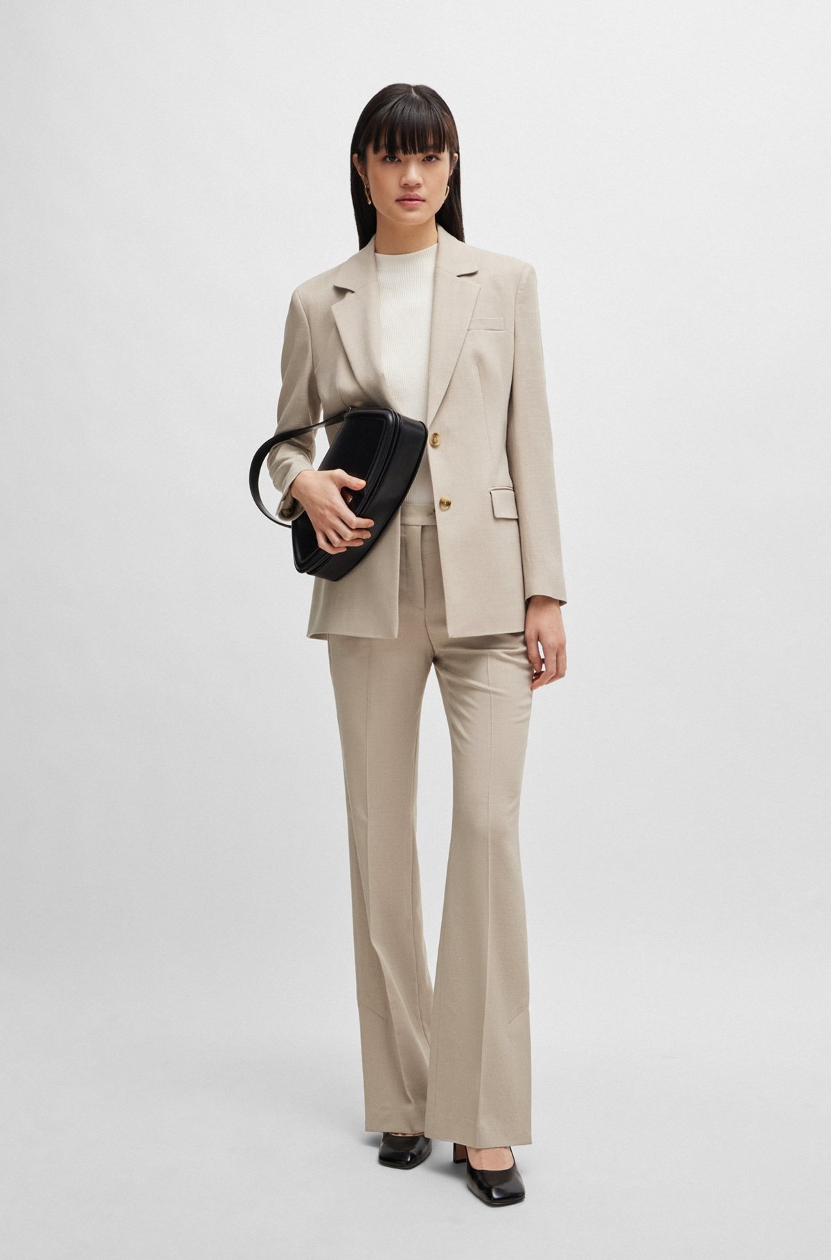 SINGLE-BREASTED JACKET IN STRETCH FABRIC - 3