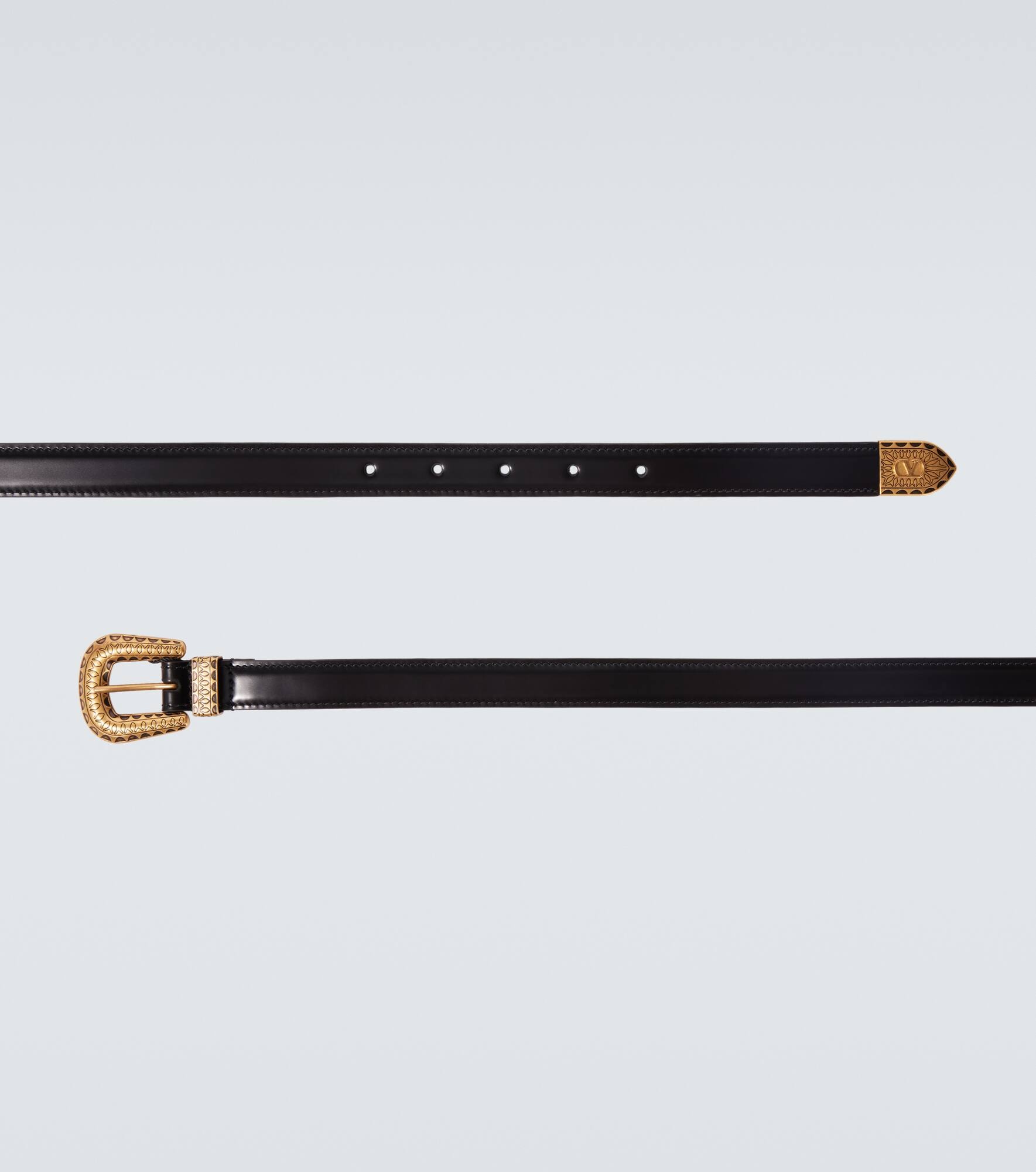 VLogo leather belt - 4