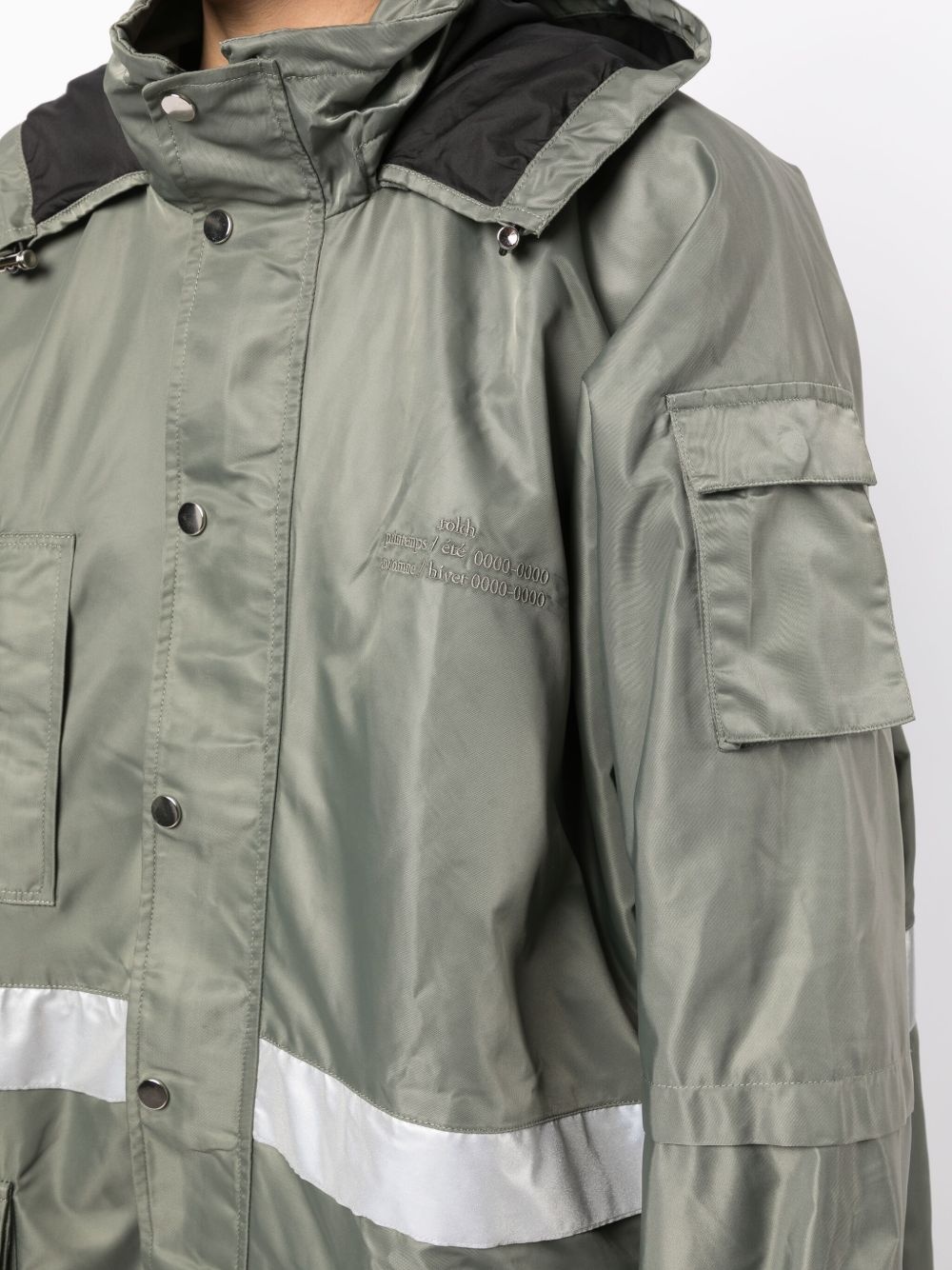 multi-pocket hooded parka coat - 5